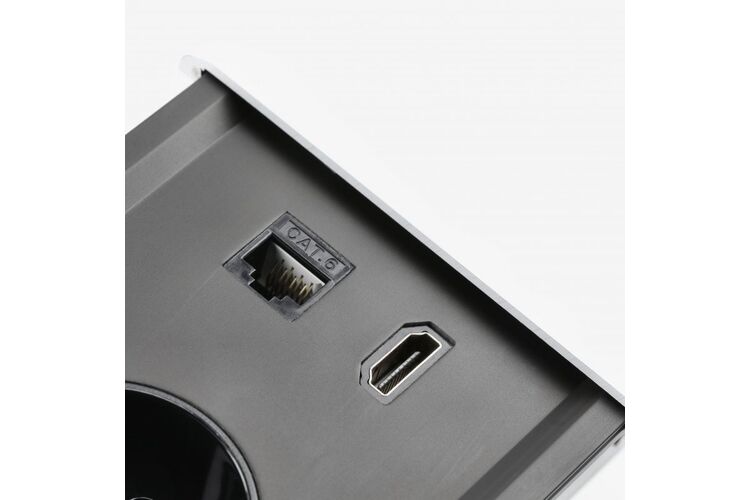 Подовжувач PRESTINO, 2xSCHUKO, USB A+C, RJ45, HDMI, кабель 1,5 м, білий, Колір: Білий, изображение 6