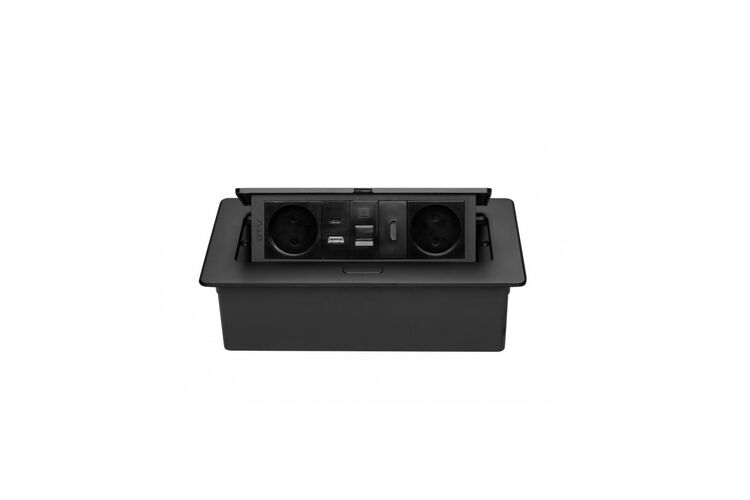 Удлинитель GTV врезной MultiSoft 2xSCHUKO, 2х USB 2,1A (A+C)+RJ45,+HDMI кабель 1,5 м, черный, Цвет: Черный, изображение 5