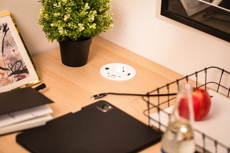 Удлинитель GTV врезной круглый Rondo, 1-schuko, 1-USB A+2-USB C, RJ45, 1-HDMI, кабель 1,5m, белый, Цвет: Белый, изображение 10