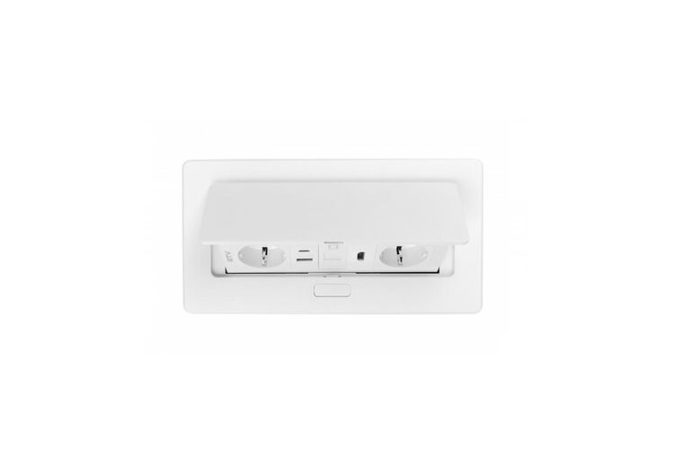 Подовжувач GTV врізний MultiSoft 2xSCHUKO, 2х USB 2,1 A (A+C)+RJ45,+HDMI кабель 1,5 м, білий, Колір: Білий, изображение 4