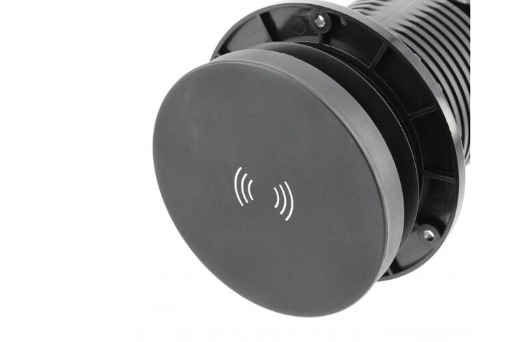 Подовжувач CAMINO 100mm, 2xSCHUKO, USB A+C бездротова зарядка 10W кабель 1,5 м, Чорний, Колір: Чорний, изображение 7