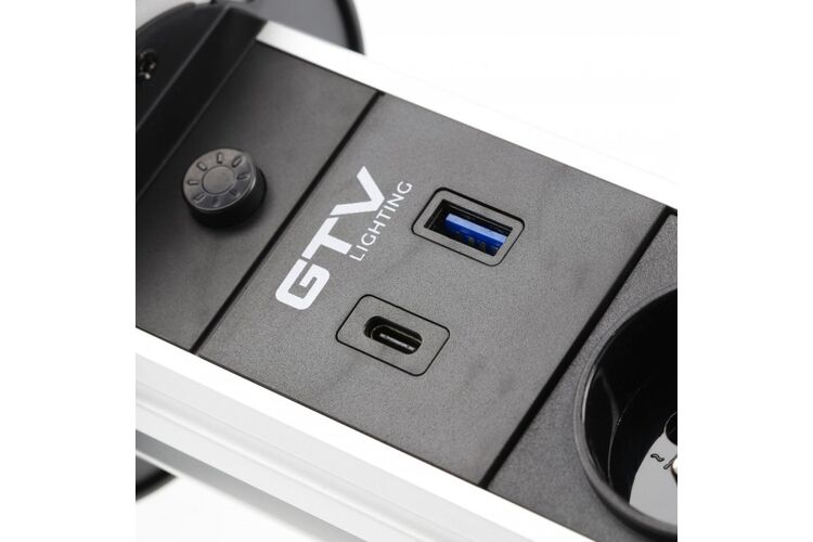Подовжувач CAMINO 100mm, 2xSCHUKO, USB A+C бездротова зарядка 10W кабель 1,5 м, білий, Колір: Білий, изображение 6