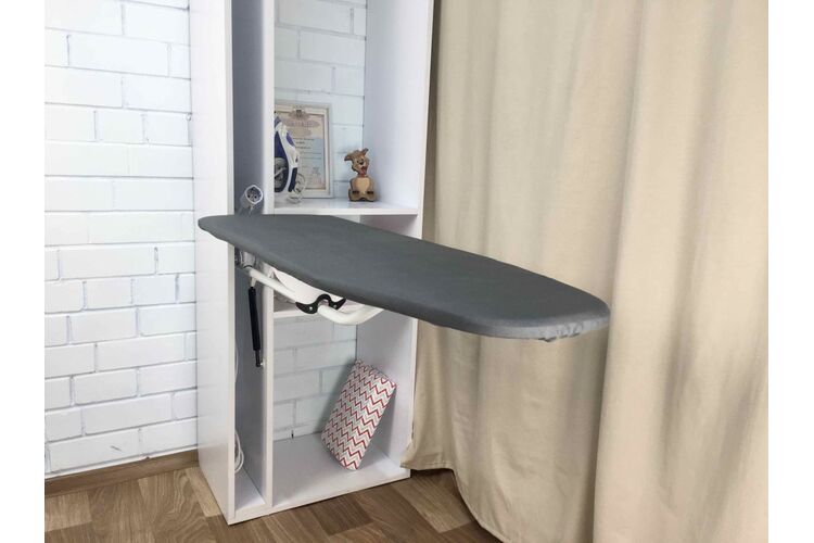 Вбудована дошка для прасування 114x34, металева сітка, праве, біла (в комплекті чохол бавовна сірий), Матеріал основи: Металева сітка, Розмір, см: 114x34, Сторона кріплення: Права, Колір: Білий, Колір чохла прасувальної поверхні: В асортименті, изображение 9