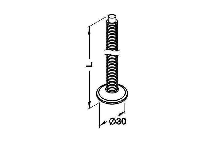 Ножка металлическая H=70mm, опора-винт Hafele, Высота, мм: 70, изображение 3