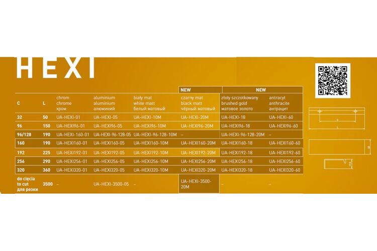 Ручка HEXI золото браш L=192мм-18, Колір: Золото браш, Міжц. відстань: 192, изображение 6