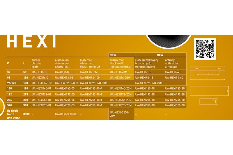 Ручка GTV HEXI 320 мм Хром, Колір: Хром, Міжц. відстань: 320, изображение 3