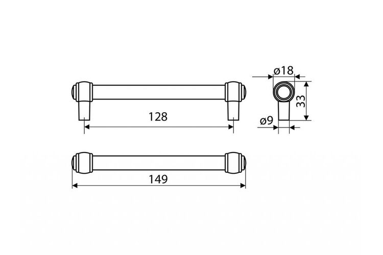 Ручка рейлинговая Gamet RE23-0128-G0031 античное серебро, Цвет: Античное серебро, Межц. расстояние: 128, изображение 3