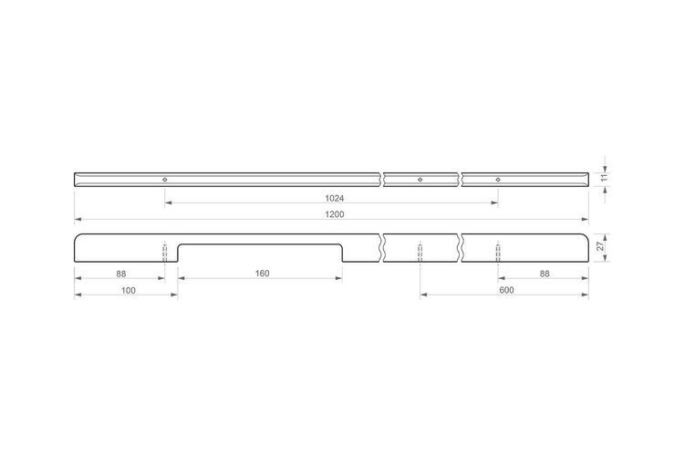 Ручка профільна Virno Lines 406/1024 чорний матовий, Колір: Чорний матовий, Міжц. відстань: 1024, изображение 3