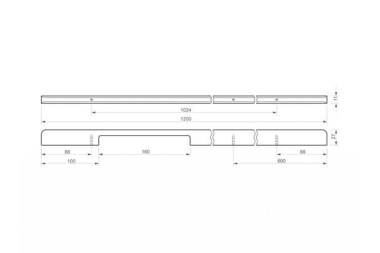 Ручка профильная Virno Lines 406/1024 хром, Цвет: Хром, Межц. расстояние: 1024, изображение 7