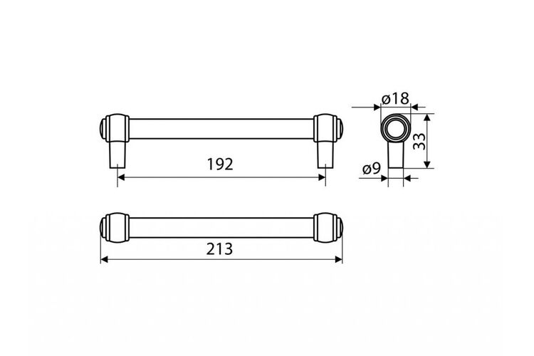 Ручка рейлинговая Gamet RE23-0192-G0007 нержавеющая сталь, Цвет: Нержавеющая сталь, Межц. расстояние: 192, изображение 3