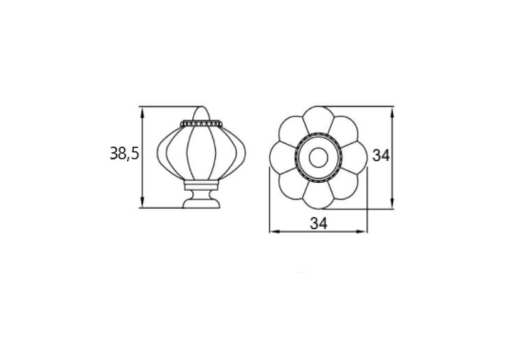 Ручка Ferro Fiori CR 9140.34 антична бронза | малюнок, Ширина, мм: 34, Міжц. відстань: Крапка, изображение 4