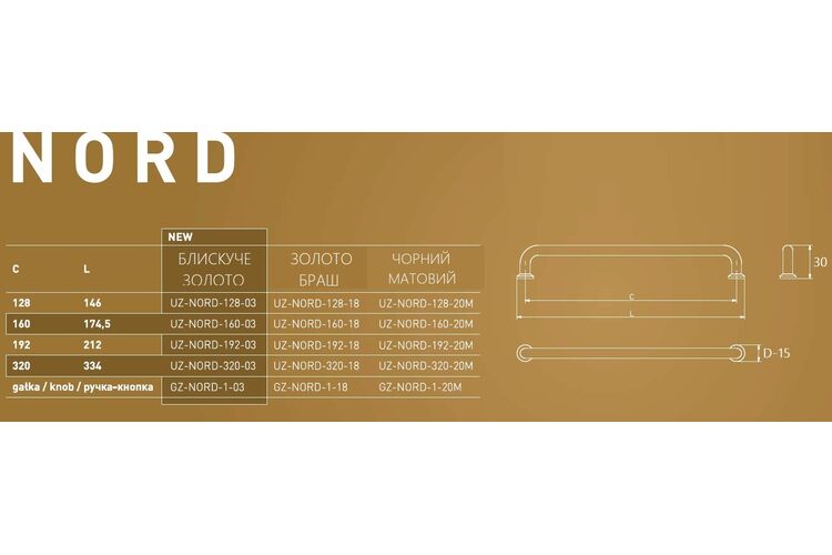 Ручка скоба GTV NORD C-320мм L-334мм чорний матовий UZ-NORD-320-20M, Колір: Чорний матовий, Міжц. відстань: 320, изображение 5