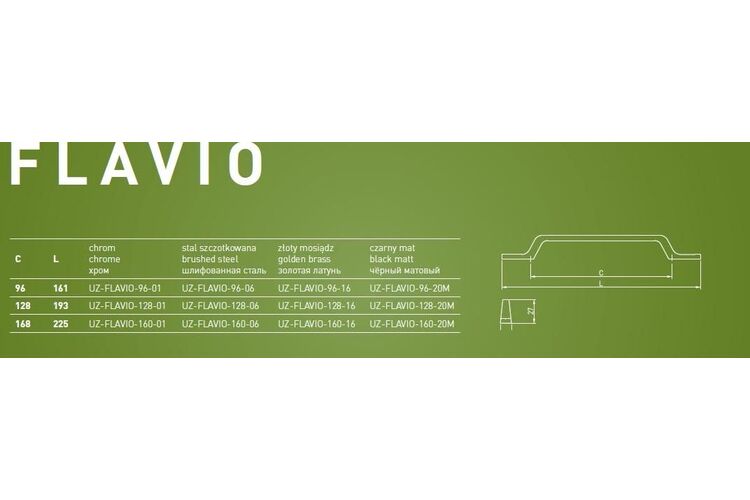 Ручка скоба GTV FLAVIO инокс L-160 (20) UZ-FLAVIO-160-06, Цвет: Инокс, Межц. расстояние: 160, изображение 3