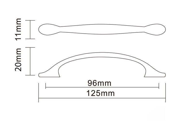 Ручка SS 6526/96 G2 Хром ДС ОптимаЛайн, Цвет: Хром, Межц. расстояние: 96, изображение 3