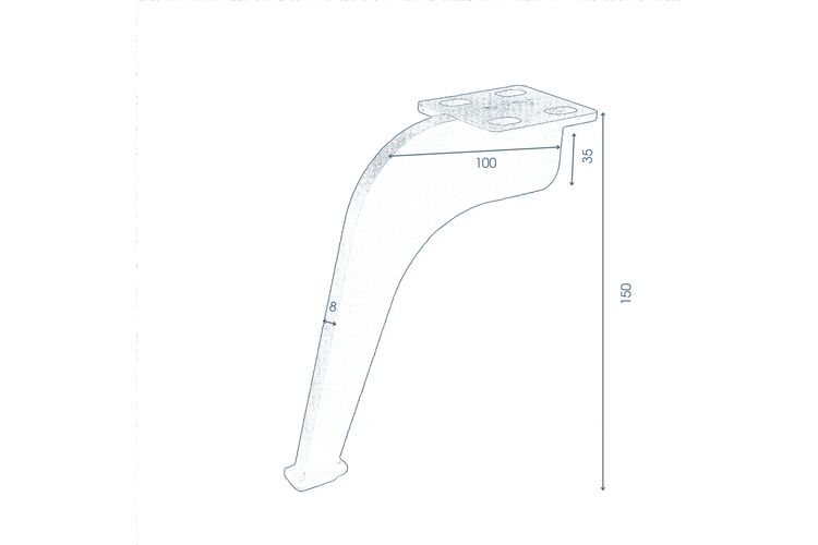 Ніжка меблева Rimini H-150, чорна, изображение 4