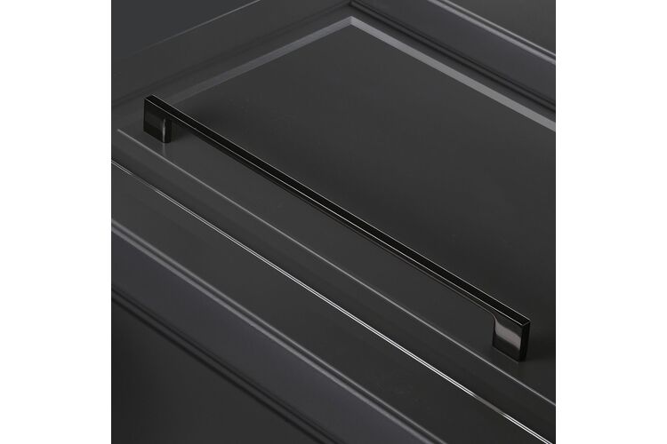 Ручка мебельная GTV UZ 819 черный хром C-256мм L-289мм, Колір: Хром-Черный, Межц. расстояние: 256, изображение 6