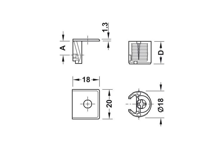 TAB Стяжка-корпус 18 V 16 K, Hafele, изображение 4
