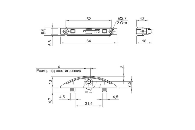 Комплект елементів стяжки Clamex P-14 (1 шт), Lamello, Глибина, мм: 14, изображение 4