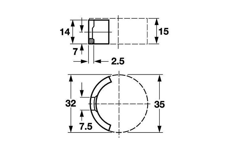 Сегмент для стяжки D35мм (конфирмат), Hafele, изображение 4