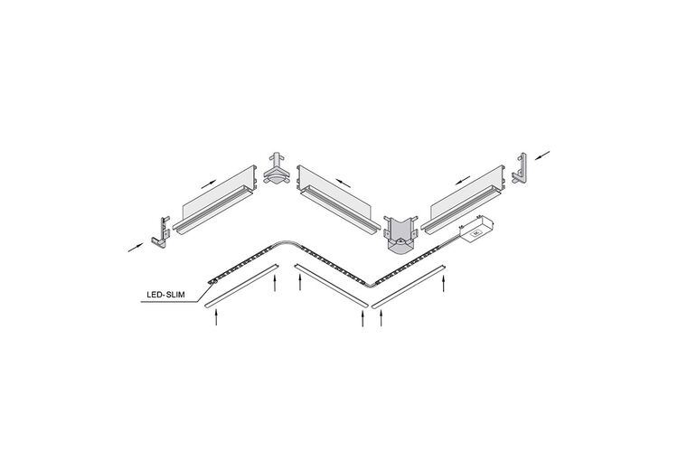 Профіль GOLA горизонтальний з пазом для LED Ferro Fiori, L=4100 мм, type L, алюміній, изображение 5