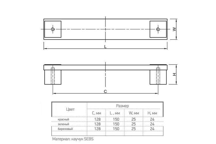 Ручка Ferro Fiori by Poliplast PL 11005.128 красный, Цвет: Красный, Межц. расстояние: 128, изображение 4