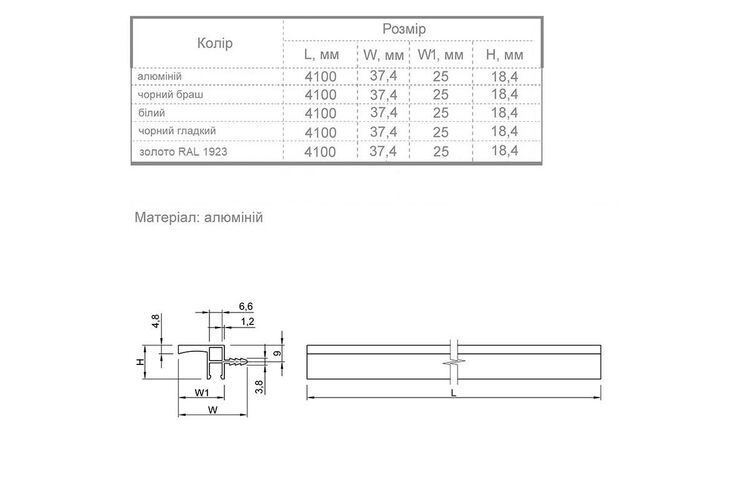 Профіль GOLA у верхній модуль Ferro Fiori з пазом для LED, L = 4100 мм, type L, Білий, Колір: Білий, Довжина, мм: 4100, изображение 4