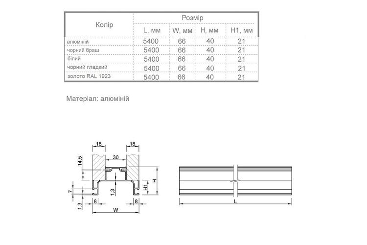 Профіль GOLA вертикальний проміжний Ferro Fiori з пазом для LED, ДСП 18мм, L=5400 мм, type C, Білий, Колір: Білий, изображение 7