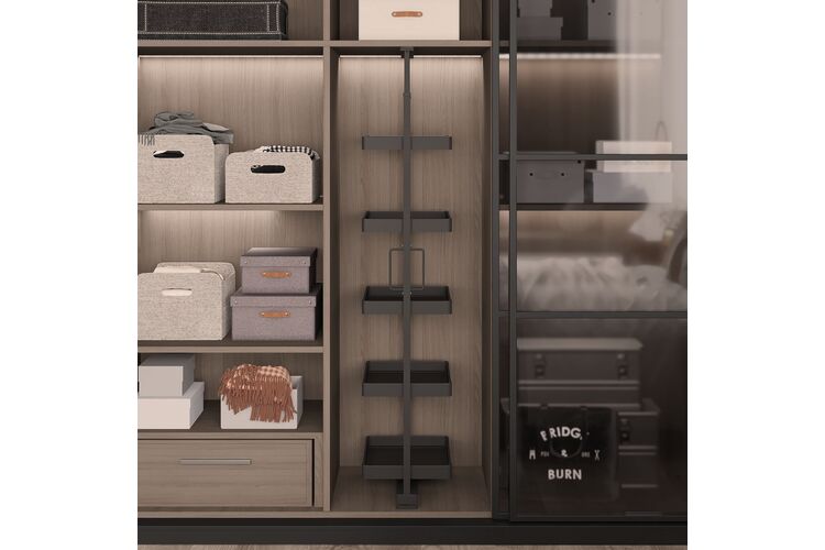 Гардеробная полка выдвижная 340 x 510 x 1400-1600, 400 мм, 4-уровневая Starax S-6801-A, изображение 4