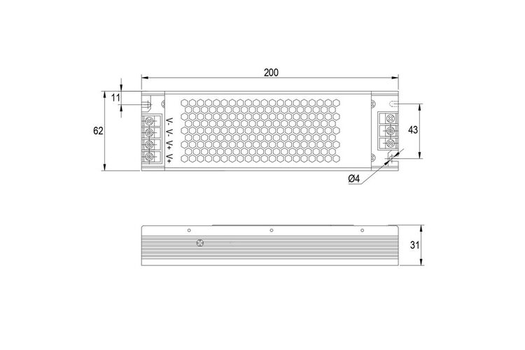 Блок питания для LED, 150W, 24V, IP20, метал. корпус, Мощность трансформатора: 150 Вт, Выходное напряжение: 24 V, изображение 3