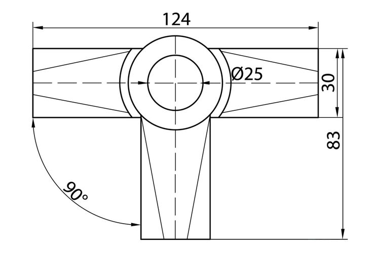 R-44/25 з'єднання Т-подібне для труби d-25мм ДС, изображение 3