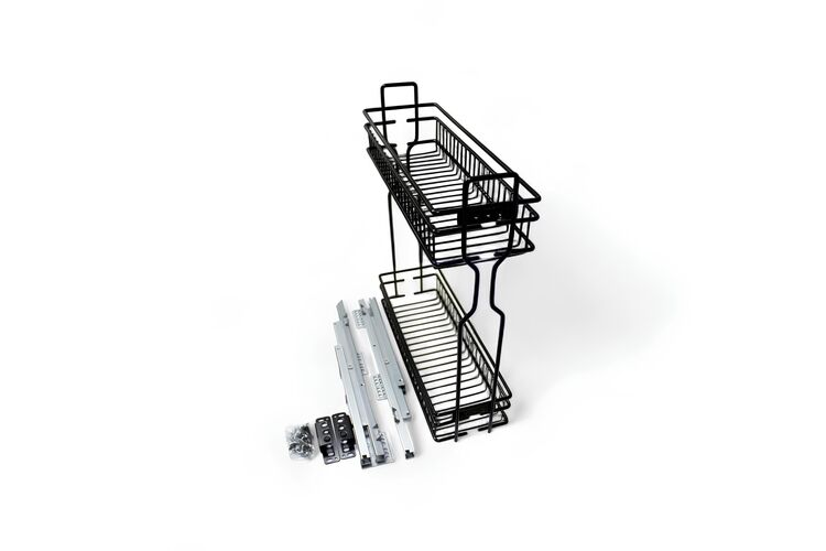 Kapro SPARK 3D 200 мм, праве, чорний (на прихованих напрямних), Linken System, Сторона кріплення: Права, Зовнішній розмір секції, мм: 200, Колір: Чорний, изображение 3