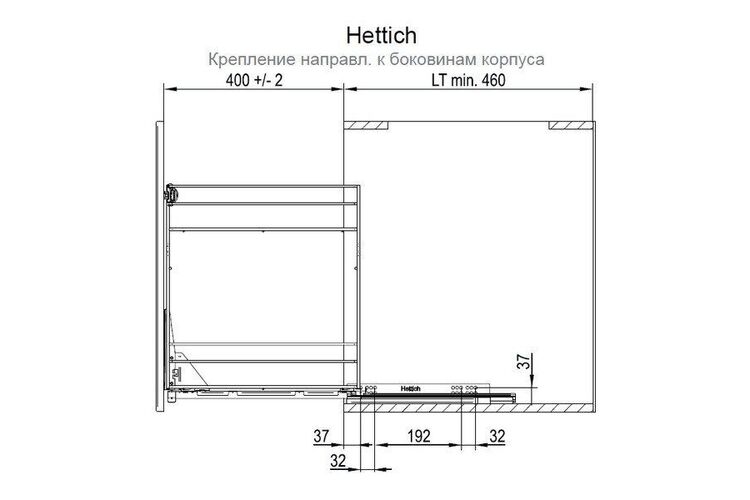 Карго VARIANT MULTI 400 мм, нижняя корзина, хром (без тандема) — 1233, Наружный размер секции, мм: 400, Цвет: Хром, изображение 4