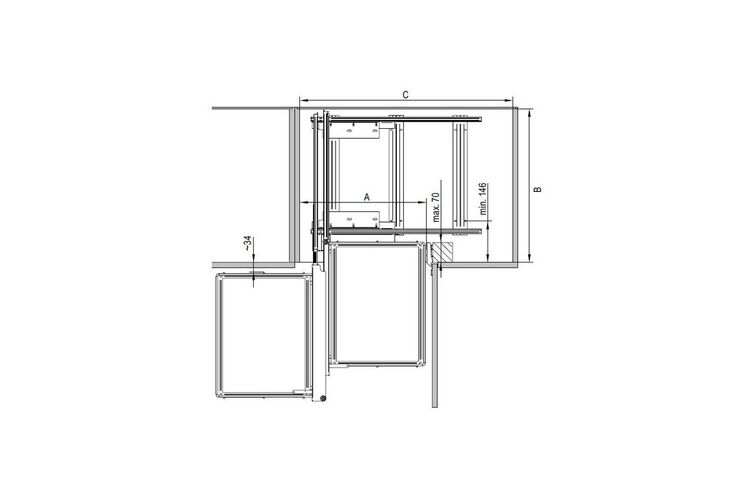 Магический угол MAXIMA PURO Corner Comfort 1200, левый, металл черный матовый/дерево, Сторона крепления: Левая, Наружный размер секции, мм: 1200, Цвет: Черный матовый/Дерево, изображение 5