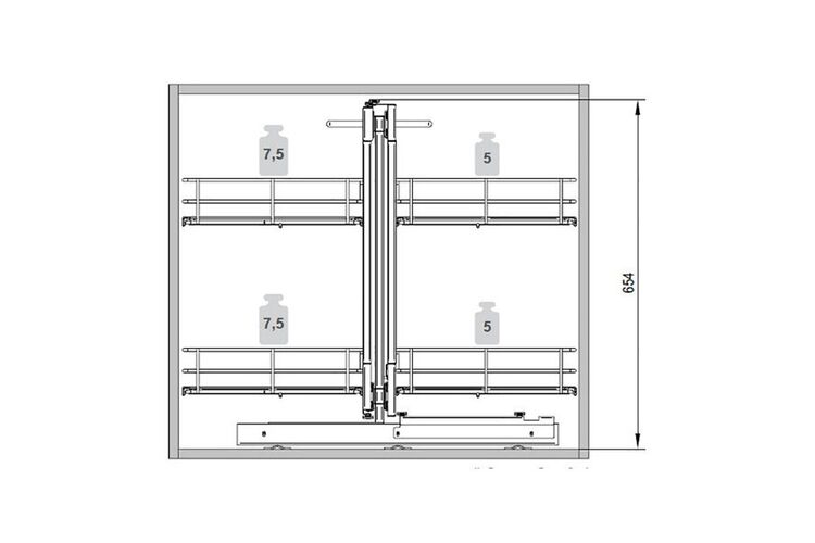 Магический угол Maxima Classic Corner Comfort 1200, правый, хром, Сторона крепления: Правая, Наружный размер секции, мм: 1200, Цвет: Хром, изображение 3