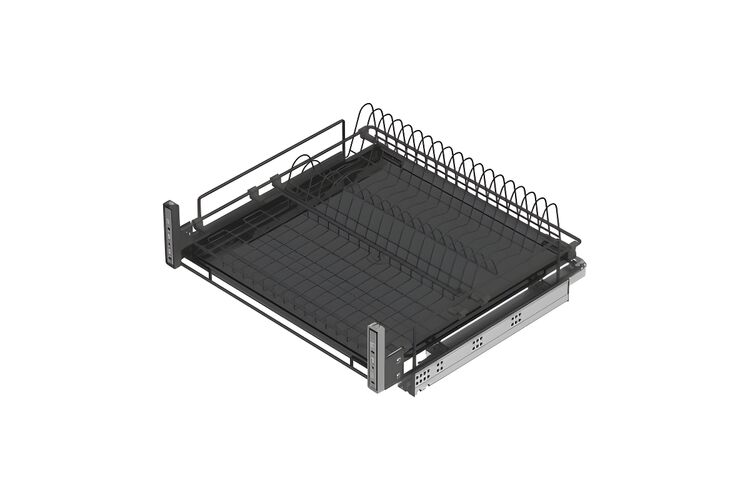 Сушка висувна 600 мм (560-580x520x185) на тандемах Blum, антрацит Starax, Колір: Антрацит, Ширина модуля, мм: 600, изображение 3