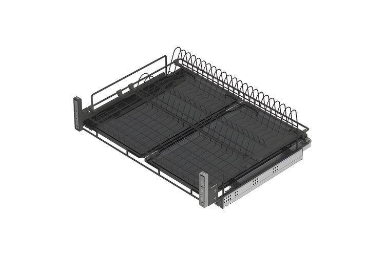 Сушка висувна 700 мм (660-680x520x185) на тандемах Blum, антрацит Starax, Колір: Антрацит, Ширина модуля, мм: 700, изображение 3