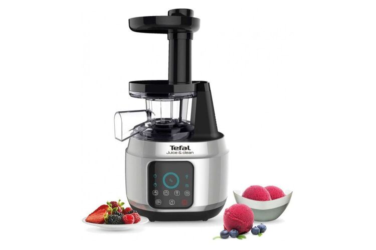 Tefal Соковитискач Juice&Clean шнековий 150Вт, чаша-0.8л, жмих-0.8л, пластик, сріблясто-чорний, изображение 5