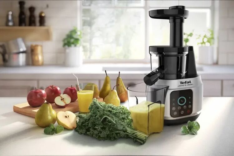Tefal Соковитискач Juice&Clean шнековий 150Вт, чаша-0.8л, жмих-0.8л, пластик, сріблясто-чорний, изображение 22