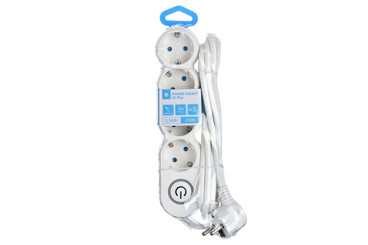2E Мережевий подовжувач Plus 4XSchuko з вимикачем 3G1.0*3M, white, изображение 17