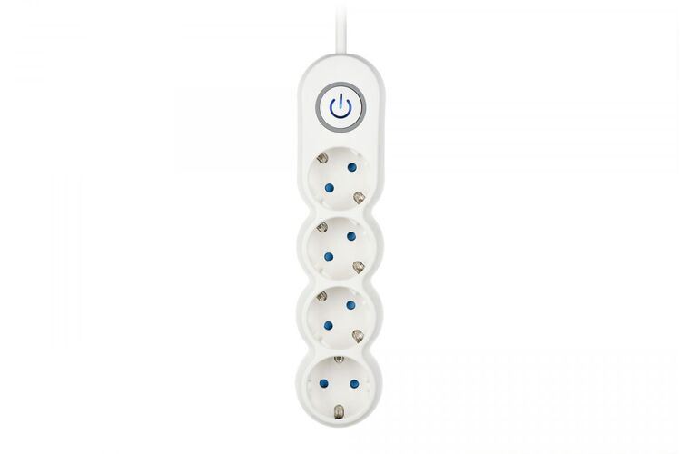 2E Мережевий подовжувач Plus 4XSchuko з вимикачем 3G1.0*3M, white, изображение 8