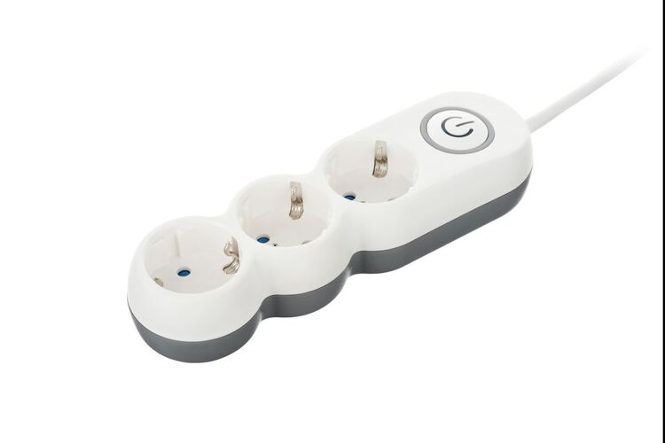 Сетевой удлинитель 2E Plus 3XSchuko с выключателем, 3G*1.0мм, 3м, white, изображение 9
