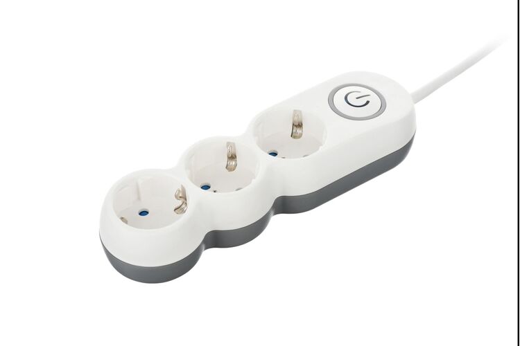 Сетевой удлинитель 2E Plus 3XSchuko с выключателем, 3G*1.0мм, 3м, white, изображение 13