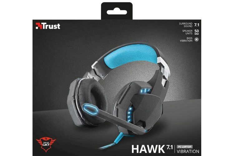 Гарнитура игровая Trust GXT 363 Hawk 7.1 Bass Vibration USB BLACK, изображение 10