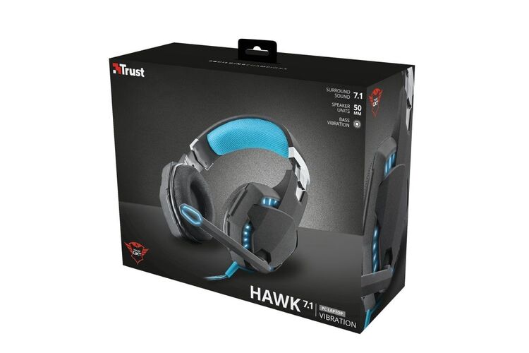 Гарнитура игровая Trust GXT 363 Hawk 7.1 Bass Vibration USB BLACK, изображение 9