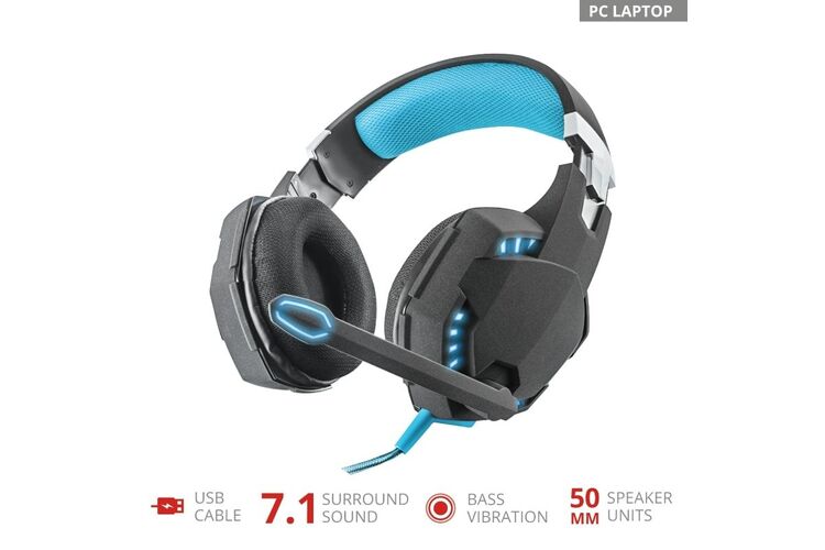 Гарнитура игровая Trust GXT 363 Hawk 7.1 Bass Vibration USB BLACK, изображение 8
