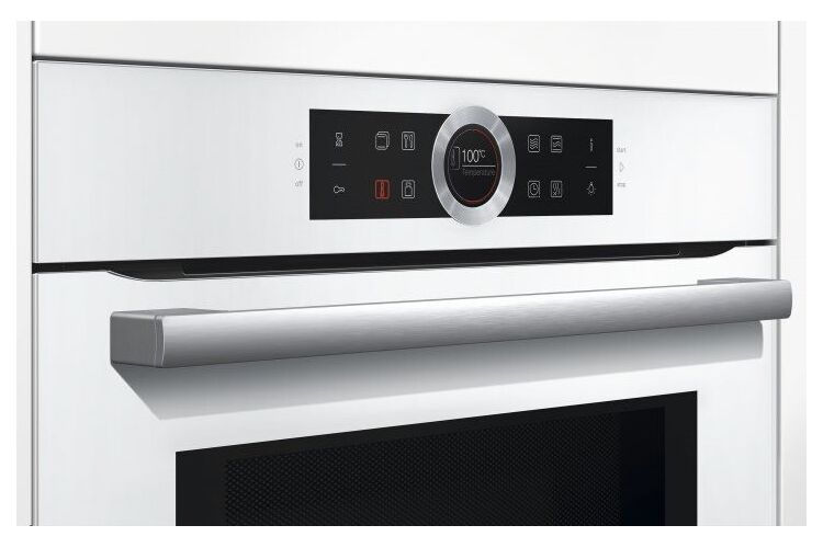 Духовой шкаф Bosch электрический компактный, 45л, A, дисплей, конвекция, ф-ция СВЧ, белый, изображение 3