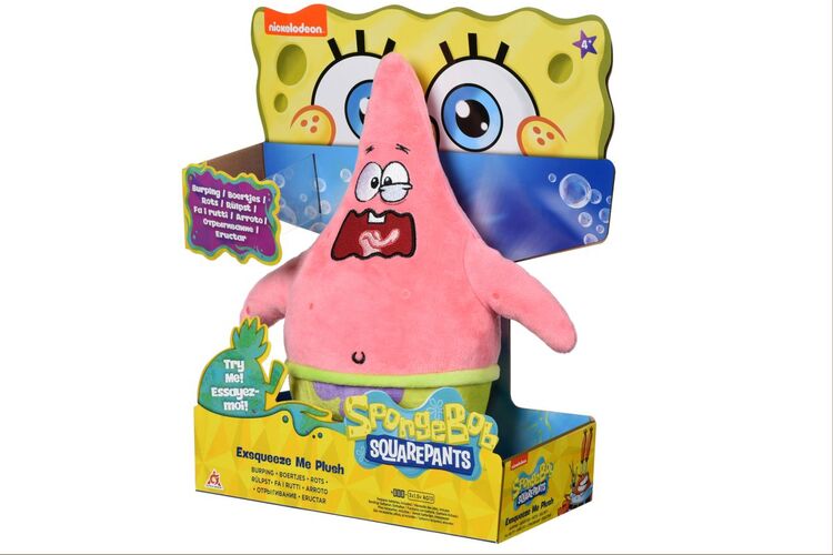 Мягкая игрушка SpongeBob Exsqueeze Me Plush  Patrick Burp со звуком, изображение 5