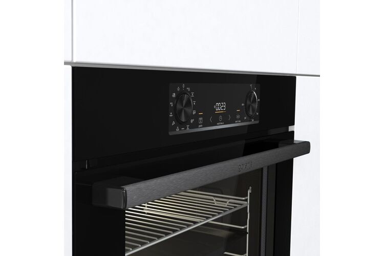 Gorenje Духовой шкаф электрический, 77л, A+, пар, дисплей, пиролиз, черный, изображение 6