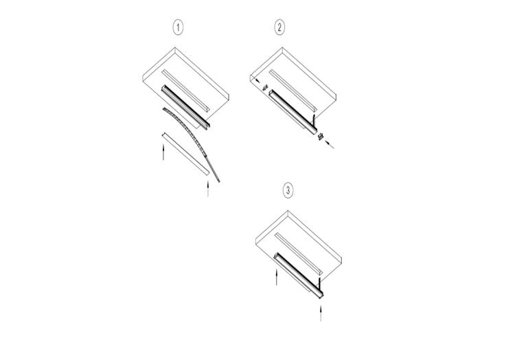 Профиль для LED-ленты, ВРЕЗНОЙ, L = 3м, алюминий, анодированное золото, Сторона крепления: Врезной, Цвет: Золото анод, Длина, мм: 3000, изображение 3