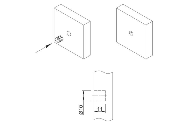 Муфта М6, L=11 мм, D10, забивна, пластикова, нерозтискальна, №33 (1004928) Hettich, изображение 3